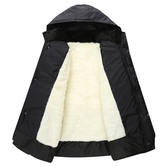 Winter Jacket Zipper Stand Collar Plush Terrific Highly Warm Zip-up Men for Outdoor