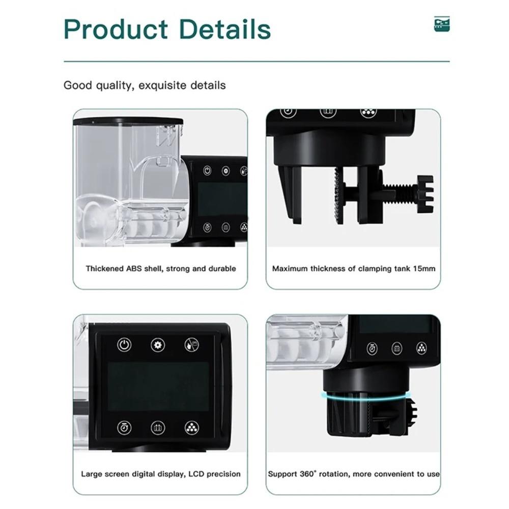 LCD Screen Automatic Fish Feeder Timing Turtle Feeder Professional Fish Food Auto Dispenser