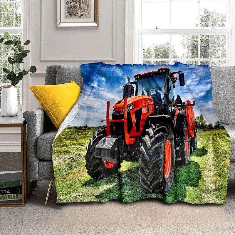 3D Retro Car Tractor Truck Series HD Blanket,Soft Throw Blanket for Home Bedroom Bed Sofa Picnic Travel Office Cover Blanket Kid