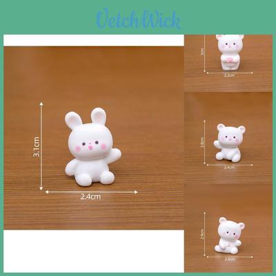 Adorable Resin Bear And Bunny Figurines Miniature Desk Car Decoration Cute Rabbit And Bear Ornaments