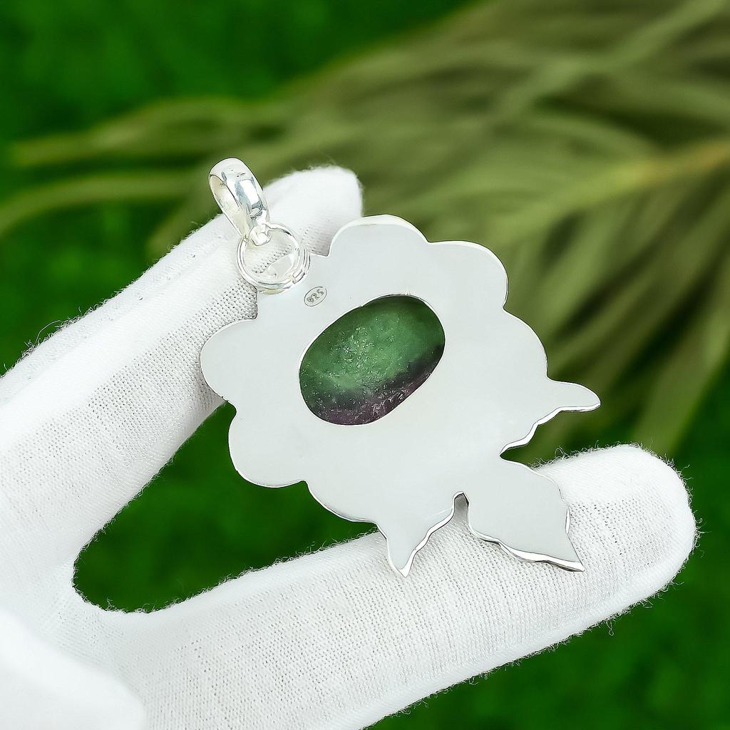 Schwestern-Tag Angebot Natürlicher Rubin Zoisit Sterlingsilber Jubiläumsanhänger Schmuck