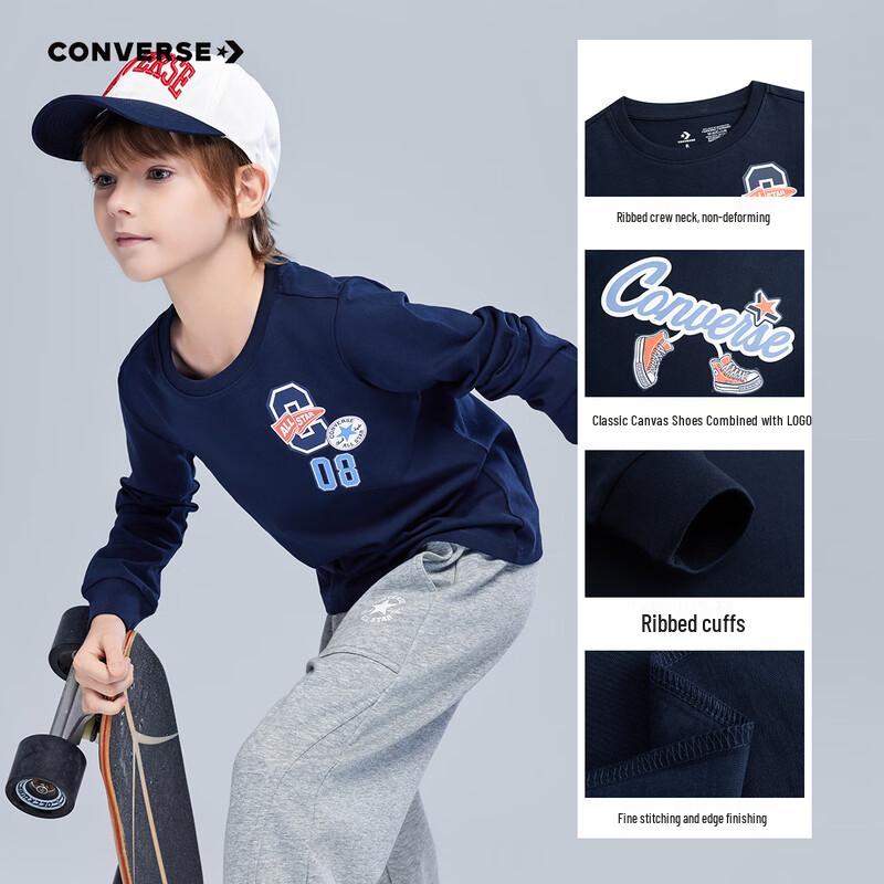 Converse Kids Pure Cotton Printed Long Sleeve T-Shirt