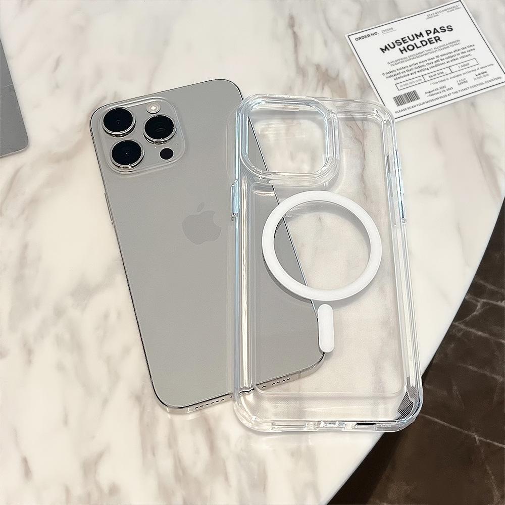 Space Shell Magnetic Suction IPhone 16 Apple Phone Case 13Promax Acrylic Anti Fall 14 Suitable for 15 Advanced Hard