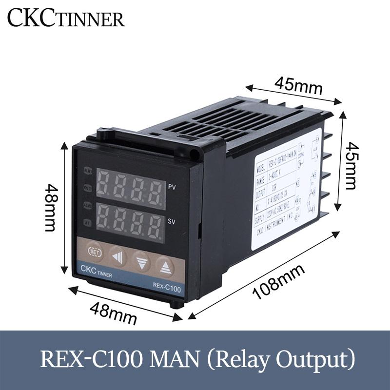 

PID RKC Digital intelligent Industrial temperature controller 220V RELAY REX-C100-C400-C700-C900 Thermostat SSR Relay output REX-C100MAN