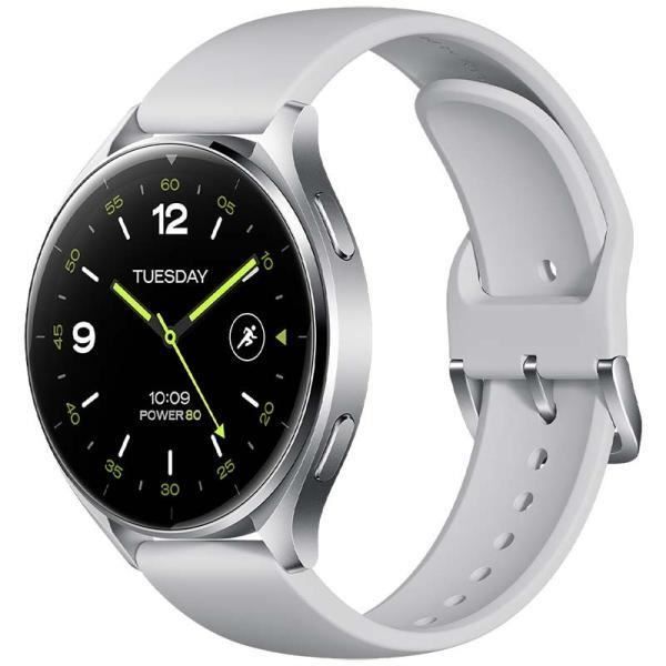 Montre intelligente - xiaomi - watch 2 - gris - bracelet en cuir blanc - étanche