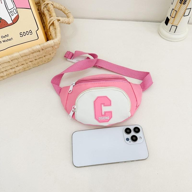 Adorable Korean Style Color Block Childrens Chest Bag With Ample Capacity For Daily Use