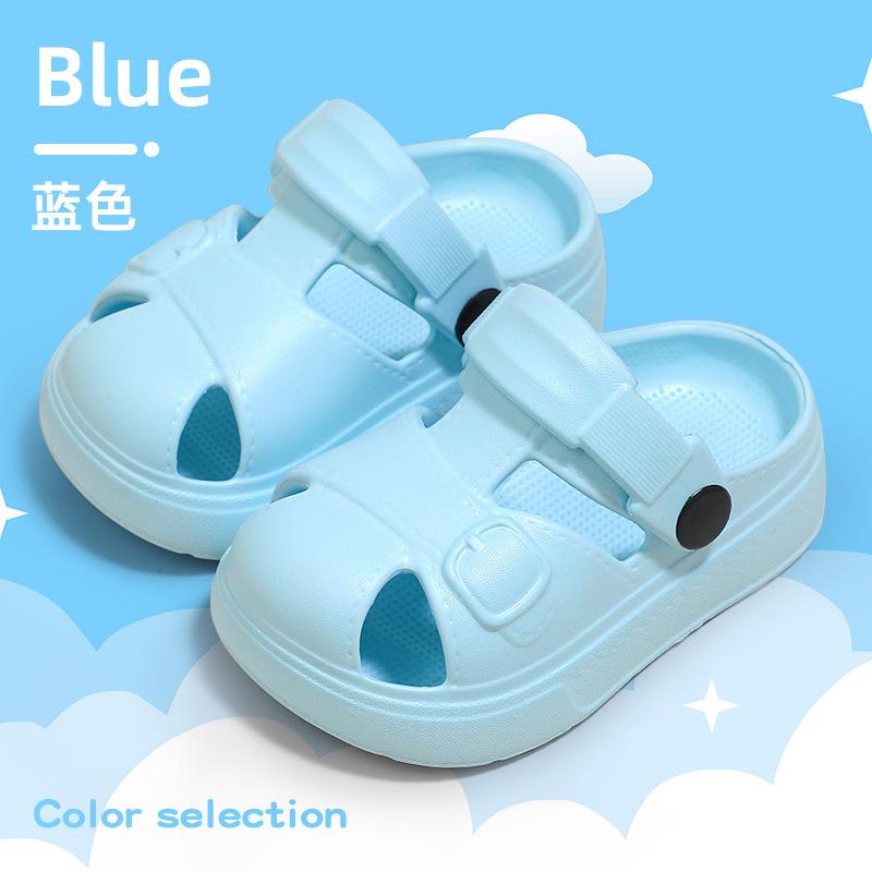Kids EVA Clogs Summer Non Slip Soft Sole Sandals Two Way Wear Boys Girls Protective Toe Beach Shoes