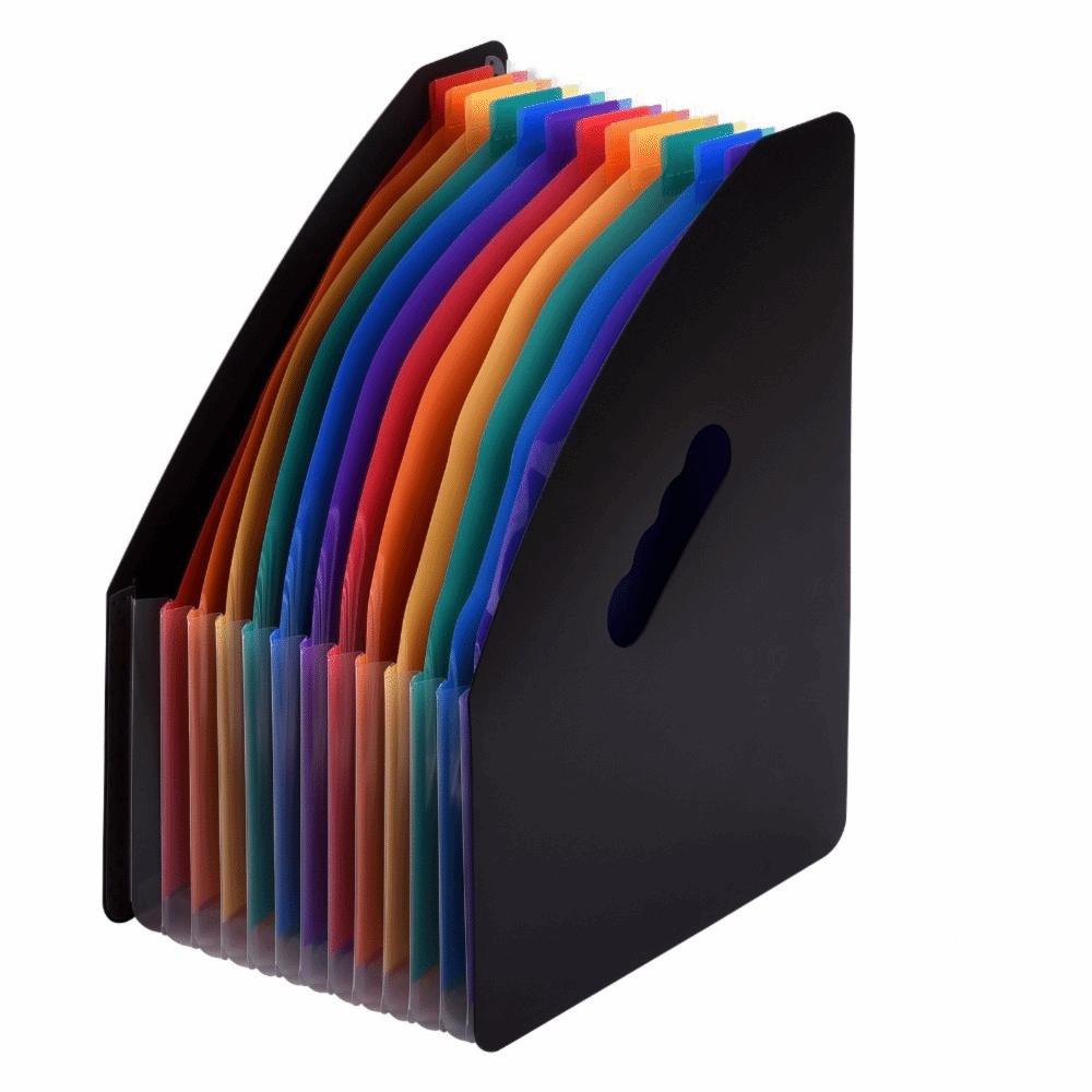 12 Pockets File Organizer Portable Document Organizer Self Standing File Rack  Book