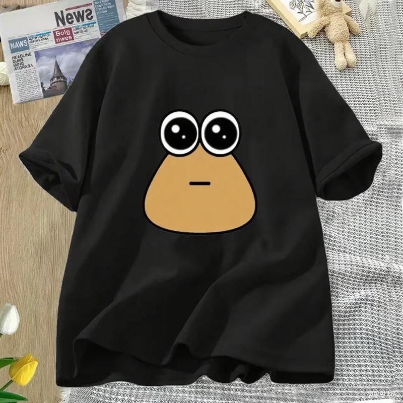 Ladies Tshirt with Fun and Quirky Print Summer Breathable Fabric Comfortable Soft and Versatile Anime Tshirt Kawaii Crop Top