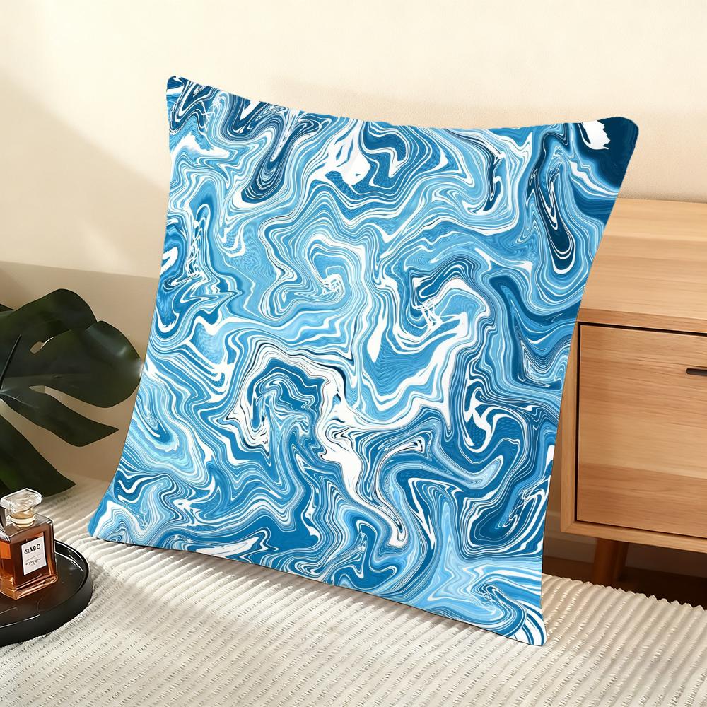 Fluid Wave Art Cushion Cover Soft Short Plush Pillow Cover Smooth Cozy Texture Aesthetic Cushion Case Home Decor