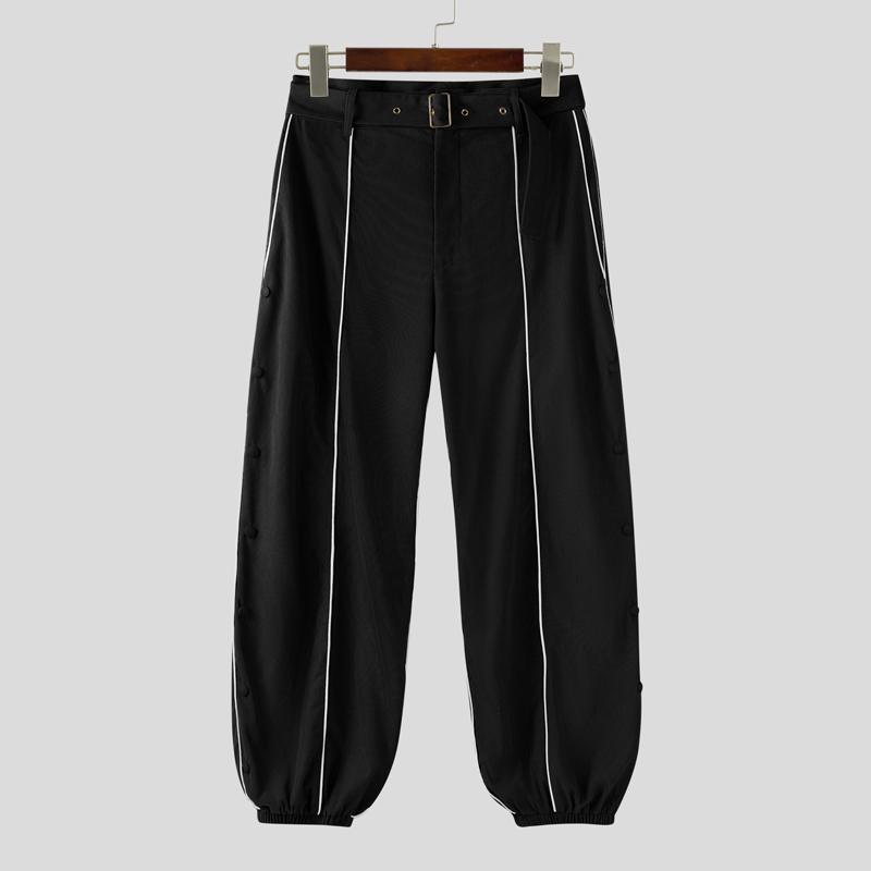 

INCERUN Мужской Пояс На Молнии Полосатый Вельветовый Повседневный Свободный Шаровары Брюки 4XL чёрный