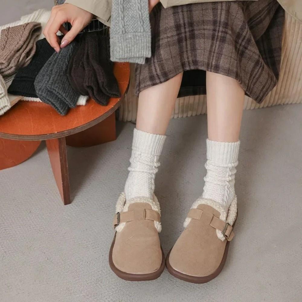 New Vintage Winter Socks Thickened Breathable Floor Socks Warm Soft Stacked Sock for Women
