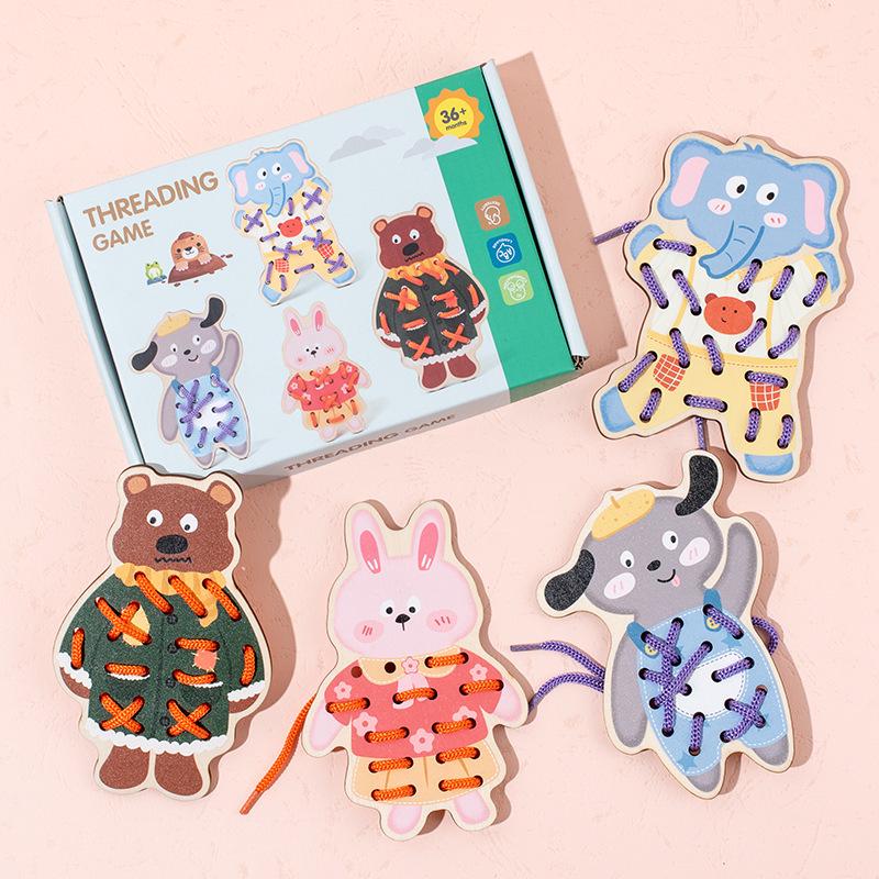 Toddler Fine Motor Skills Animal Threading and Beading Toy