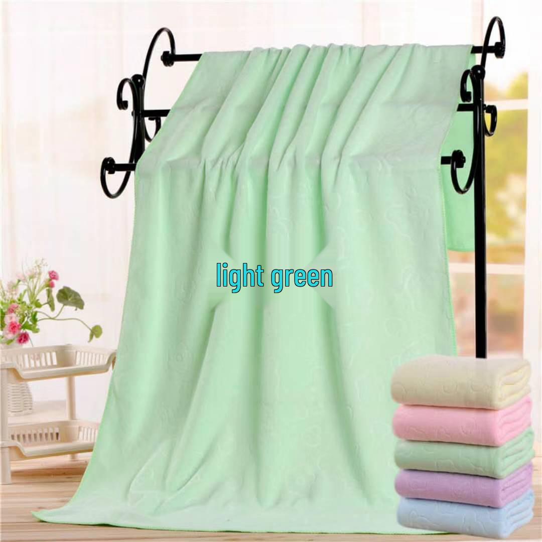

Embossed Teddy Bear Microfiber Bath Towel - Soft & Absorbent for Kids, 70x140 cm 70*140 светло-зеленый
