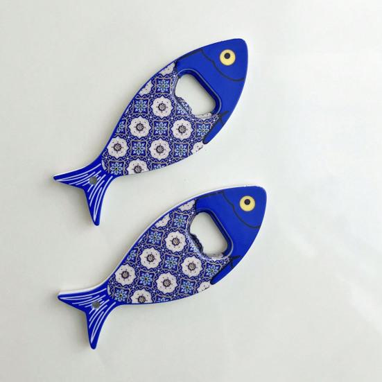 Fish Bottle Opener Refrigerator Magnet Chinese Style Home Office Kitchen Locker Fridge Magnetic 3D Fish Decoration Ornament