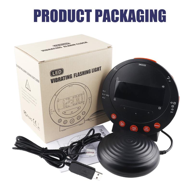 Modern Electronic Alarm Clock with Vibration Reminder for Deaf Digital Display for Phone Call Reception