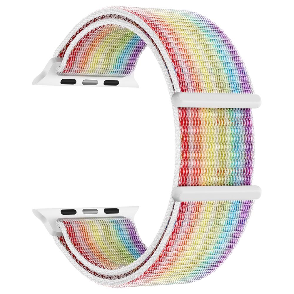 Nylon Watch Band For Apple Watch Series 10 42mm/9 8 7 41mm/6 5 4 SE (2023) SE (2022) SE 40mm/3 2 1 38mm Adjustable Magic Tape Strap