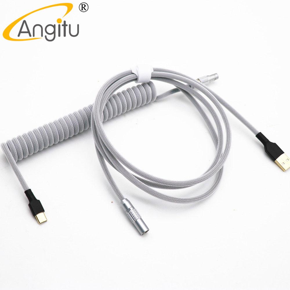 Angitu Premium Customized Mechanical Keyboard Data Cable USB Type C Aviator Cable With 0B/CY8/GX16 Colored Connector