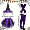 Halloween Party Festive Witch Hat Striped Stockings Trouser Set Hat Set