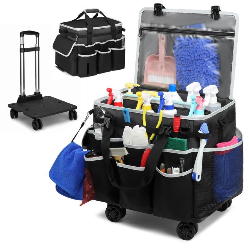 Rolling Cleaning Caddy Bag Tool Bag