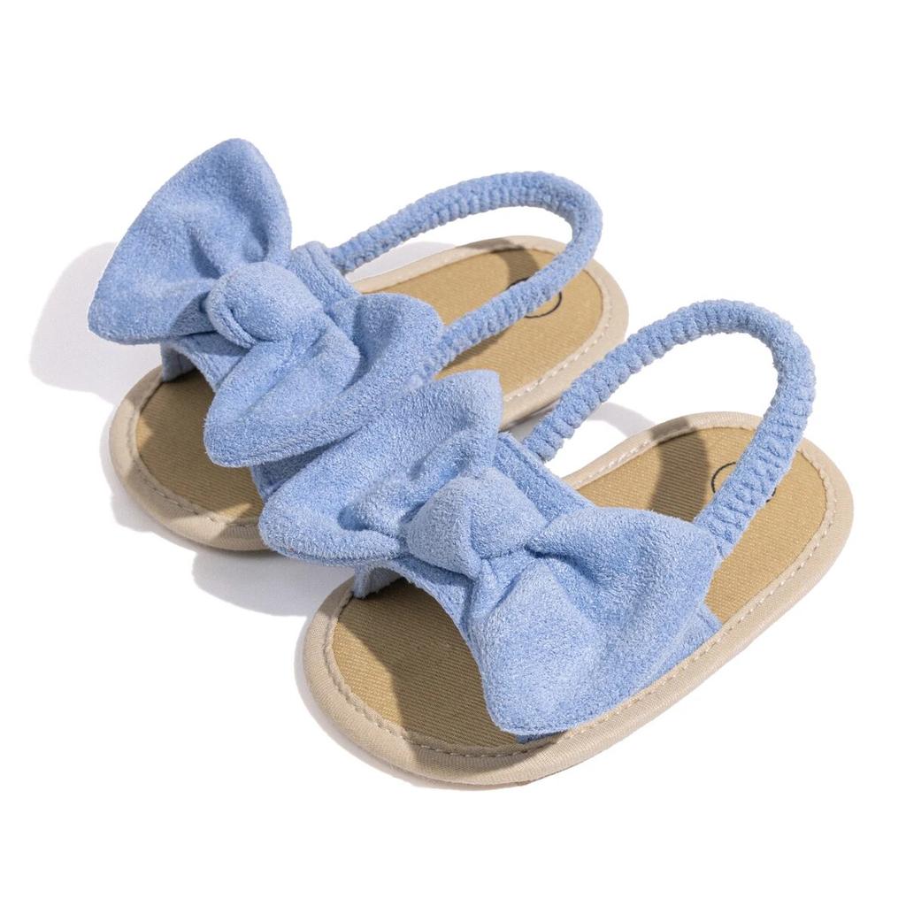 Summer Baby Girls Sandals Fashion Bow Soft Sole Casual Shoes Cotton Comfortable Toddler Shoes Beach Baby Sandals 0-18 Months
