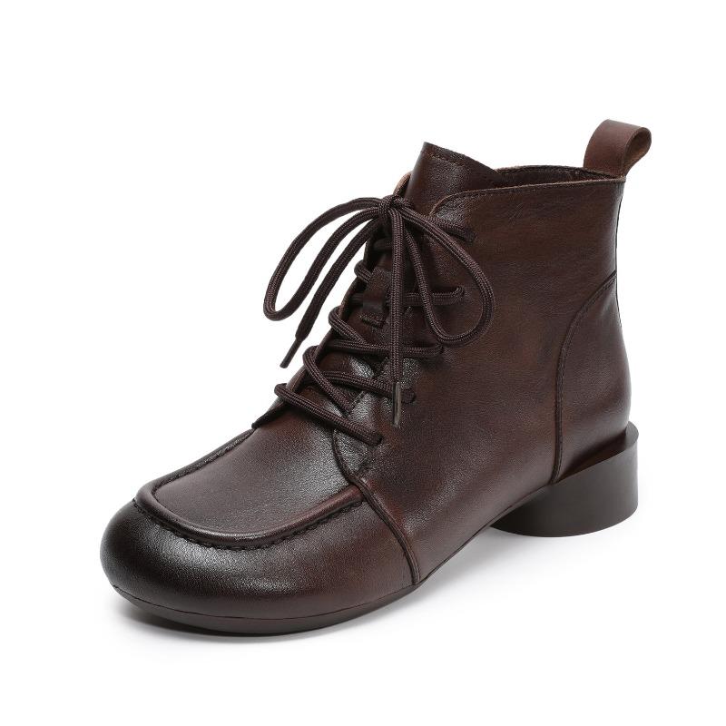 Retro klobige Stiefeletten für Damen - Neue Styles für Herbst und Winter - Schuhe mit weicher Sohle