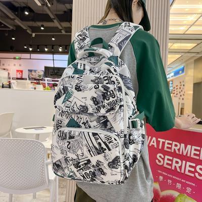Graffiti Style Literary and Artistic Large-capacity Student Schoolbag Spring New Casual Style Junior High School Student Backpack