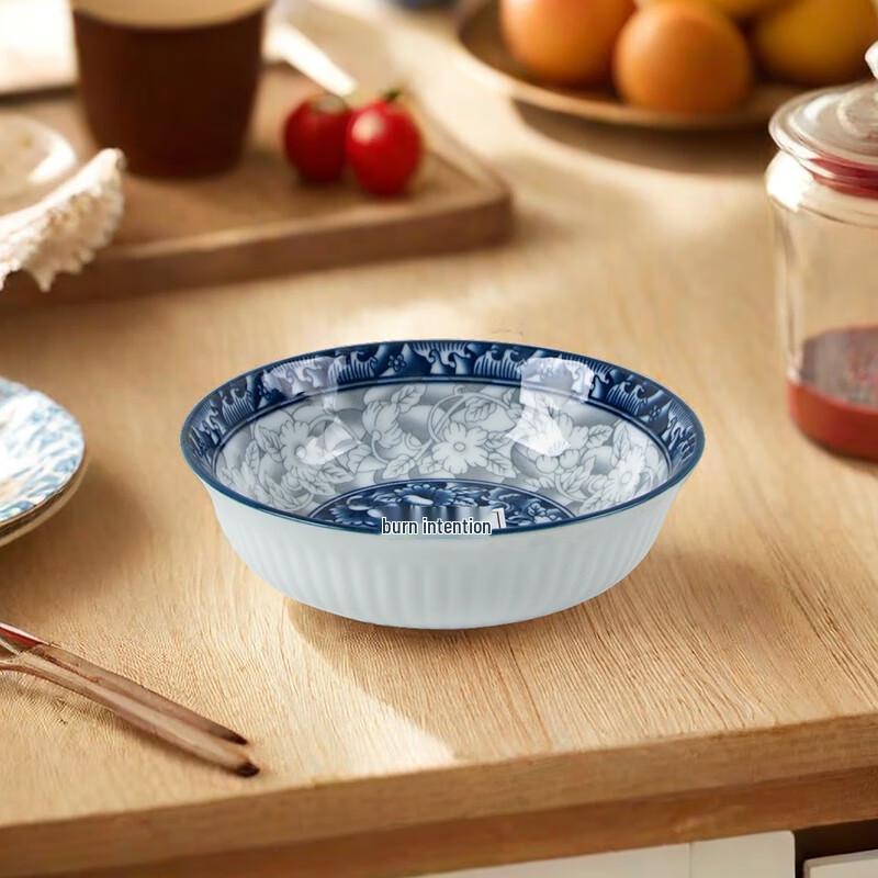 Huaqingge Blue & White Porcelain Snack Plates, 4-Pack
