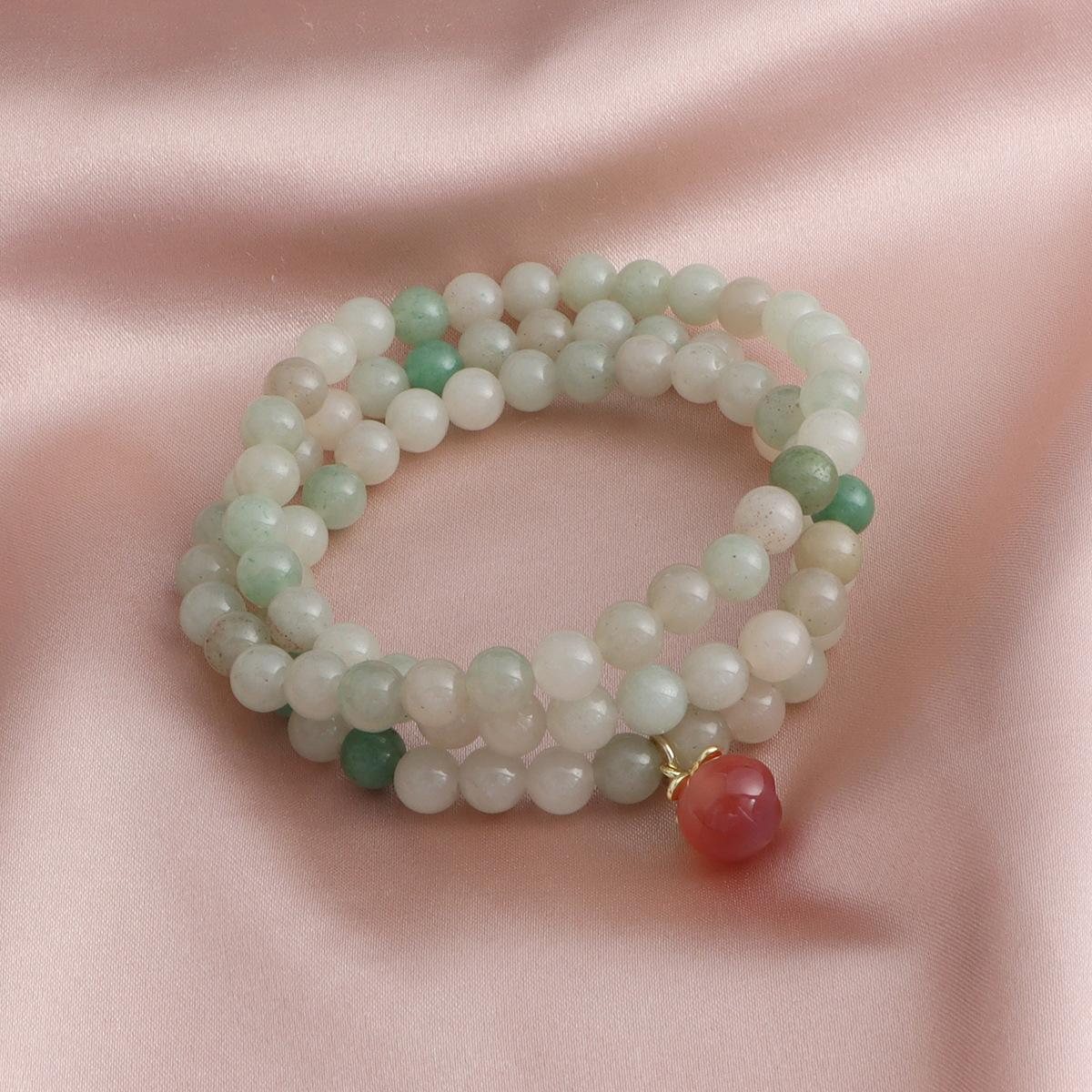 Браслет Натуральный Конфетный Цветной Хрустальный Браслет Многооборотный Универсальный Модный Для Поездок На Работу Дофамин Live Douyin Хит