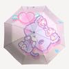 1pc Kawaii Cat Heart Automatic Opening Folding Umbrella with Pink Bow - Outdoor for Fans, Travelers, Daily Use, Festive Gift.T011