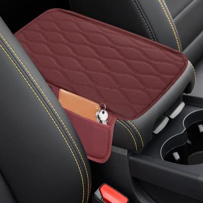 Car Center Console Cover Center Console Cover Storage Organizer Arm Rest Cover PU Leather Armrest Storage Box Center Console