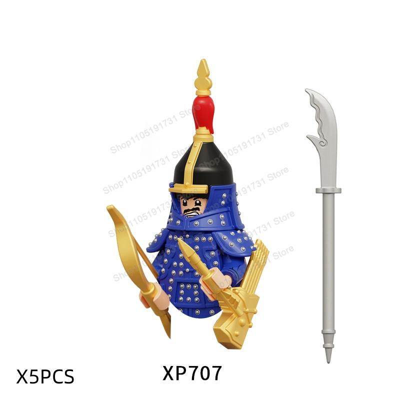 MOC Chinese Soldier Figures Building Blocks Shangzhou Dynasty Qin Dynasty Castle Warrior Knights Army Accessories Bricks Toys