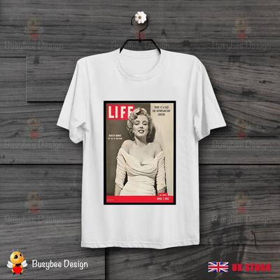 Marilyn Monroe Life Magazine 50er Retro CooL Vintage Idol Unisex T-Shirt B42