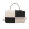 Niche design plaid contrasting color shoulder messenger bag women's 2025 autumn new versatile checkerboard small square bag