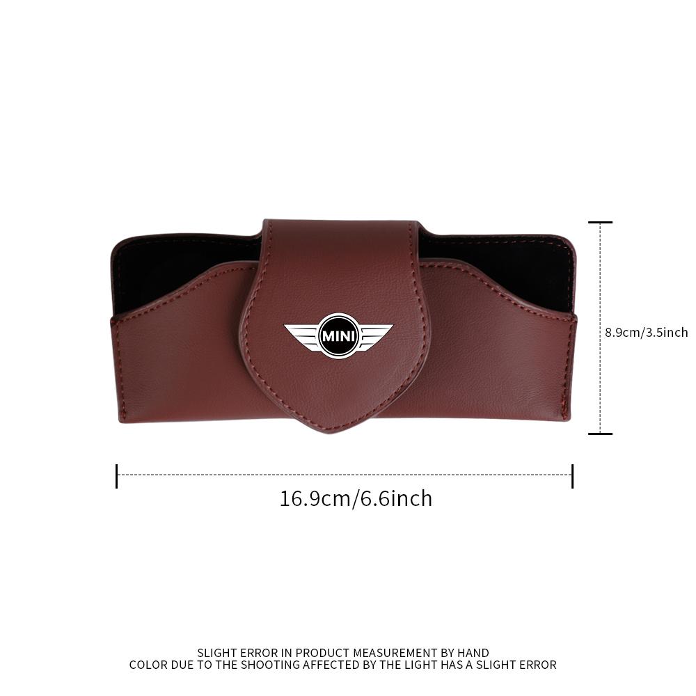 Leather Car Glasses Frame Sun Visor Sunglasses Storage Holder For Mini Cooper JCW Works F54 F55 F56 F57 F60 R50 R52 R53 R55 R56