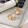 Unique Pearl Gold Ring Light Luxury High-end Open Ring Women's Non-fading Niche Hand Jewelry Wholesale