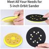 Electric Polishing Disc 5-inch 8-hole 4-eye Yellow Self-adhesive Sandpaper With Buckle Tray PU Car Polishing Disc