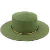 High quality Panama straw hat women's flat top visor spring and summer outing beach hat straw gentleman's hat