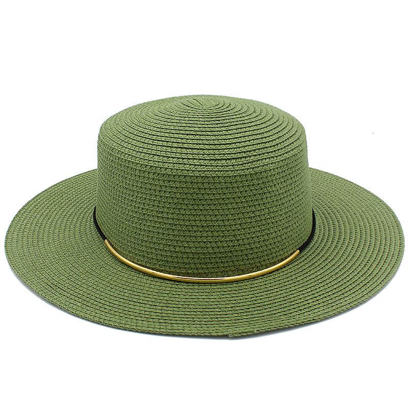 High quality Panama straw hat women's flat top visor spring and summer outing beach hat straw gentleman's hat