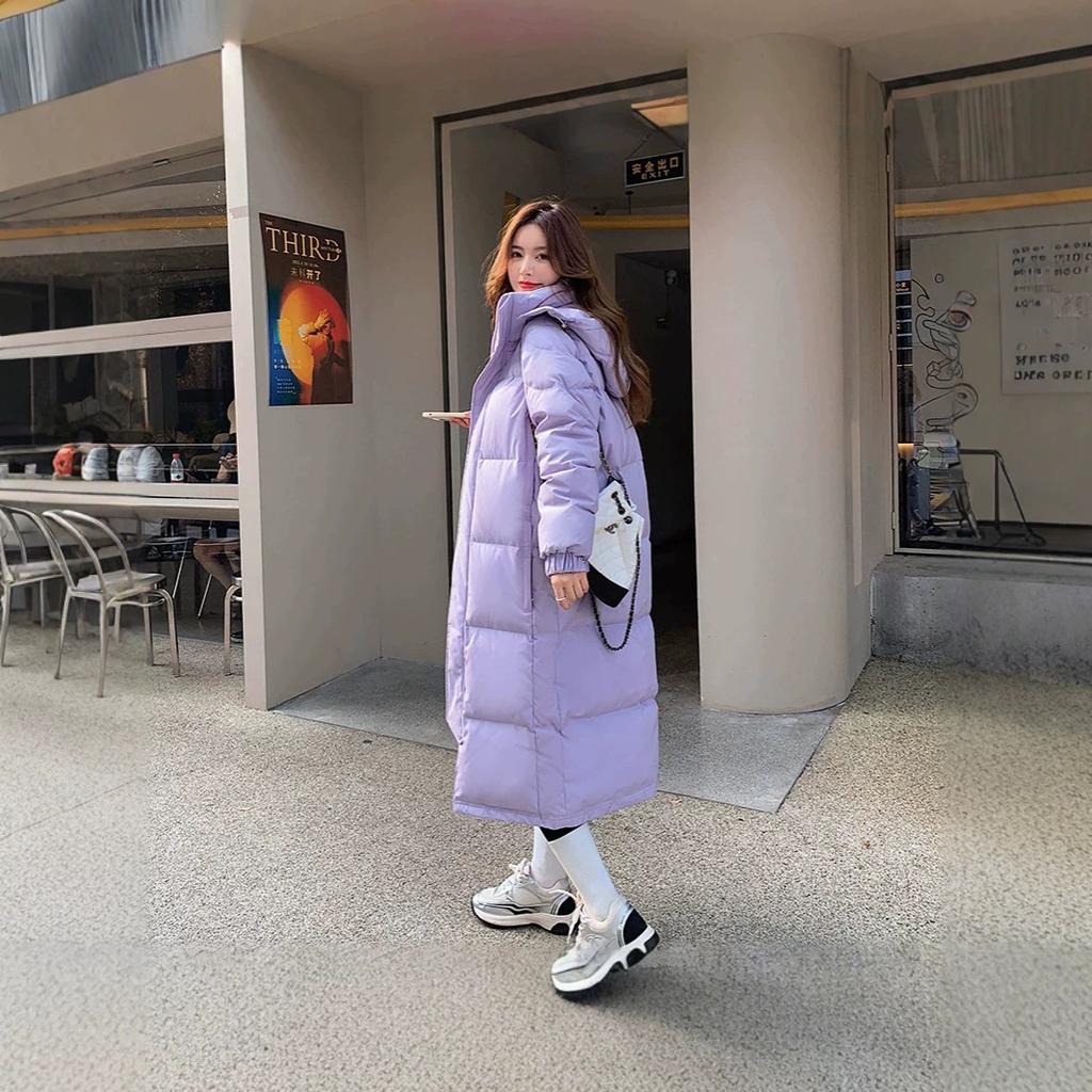 Thickened Down Jacket Art Exam Men's and Women's Winter New Over the Knee Super Long Jacket College Student School Uniform
