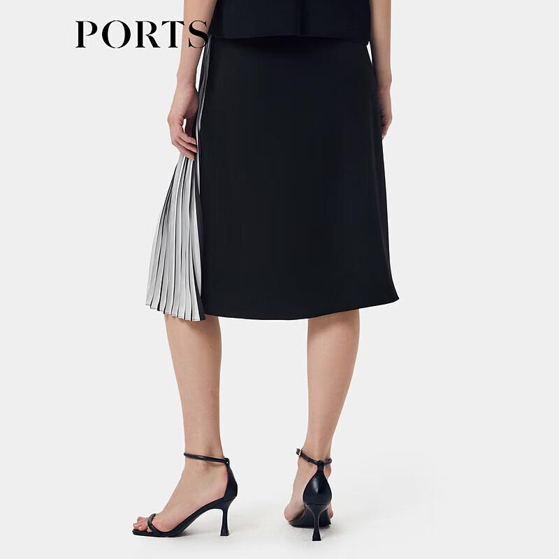 PORTS Women's 2025 Spring Summer Pleated Midi Skirt LT8S060KWB008