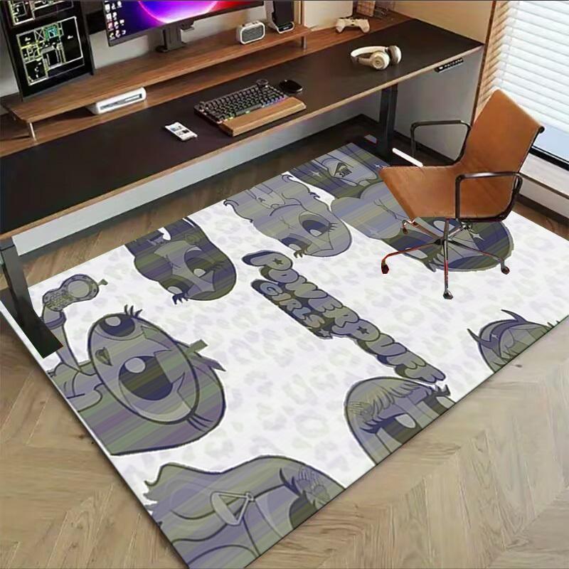 1 Stück Powerpuff Girls Teppich Anti-Rutsch Polyester Fußmatte für Büro.Schlafzimmer