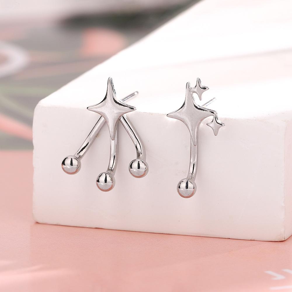 

Cool Asymmetric Exquisite Stars Stud Earrings for Women Men Fashion Mini Dual Wearing Drop Earrings Party Jewelry Accessories