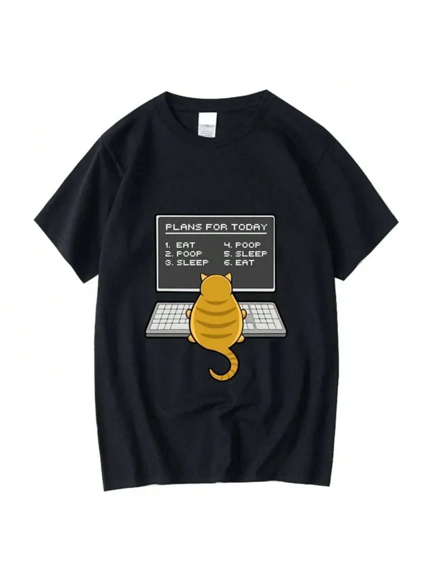 Summer Funny Programmer Cat Print Casual Cool T Shirt O-Neck Female T-Shirt  Tees Shirt Graphic T Shirts  Clothing S разноцветный
