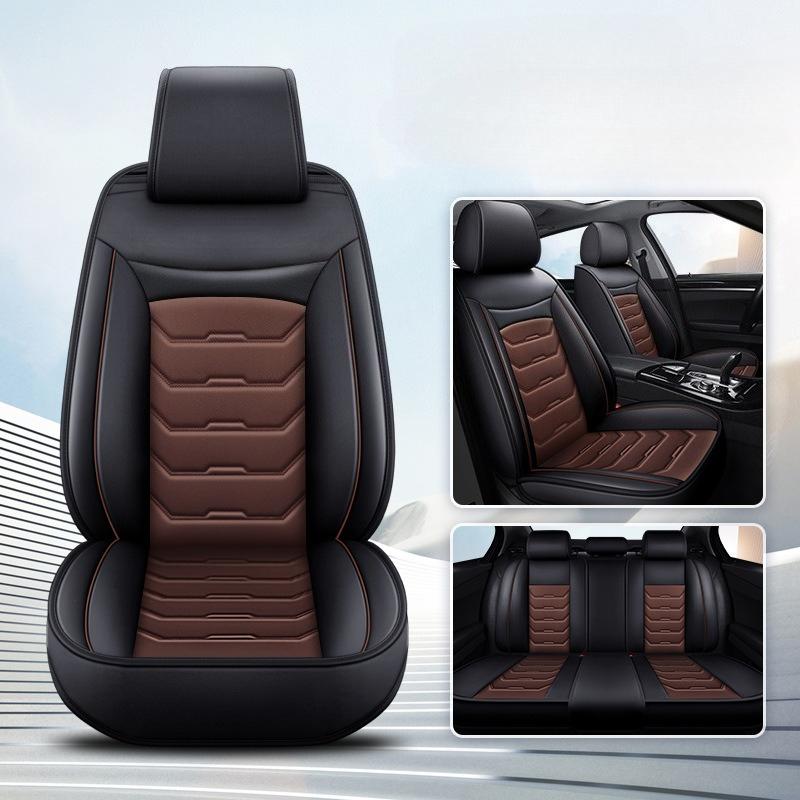 5-Seat Car Seat Covers, SUV PU Leather Full Coverage All-Season Seat Cushions for Sedan, Summer Car Seat Pads
