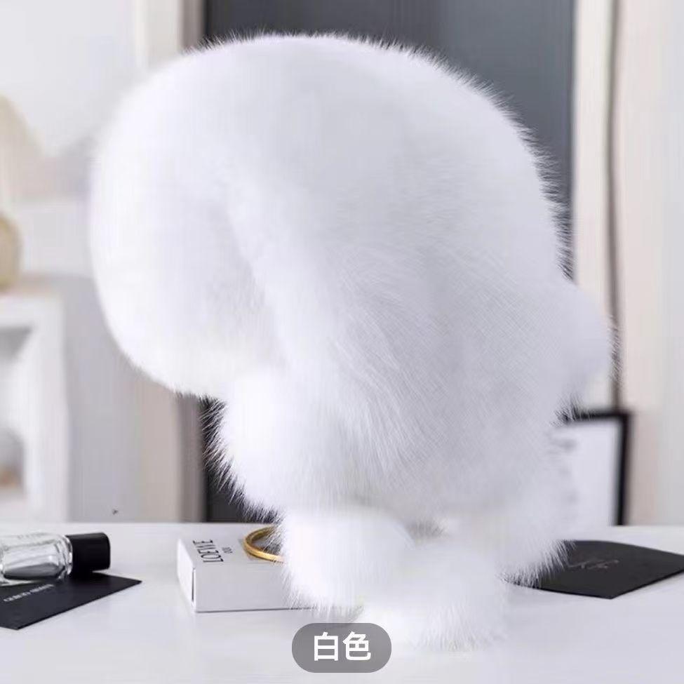 Fox Raccoon Hair New Winter Hat Women's Imitation Fur Thickened Versatile Mongolian Ear Protector Mother Bag Head Princess Hat