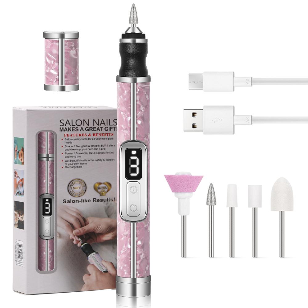 Electric Nail Drill Professional Nail Polishing Machine Multiple Gears Low Noise Nails Sander File Set For Manicure Salon Tools