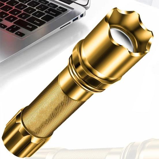 Camping Flashlight High Compact Size Waterproof Brightness Zoomable Long Irradiation Distance Aluminum Alloy