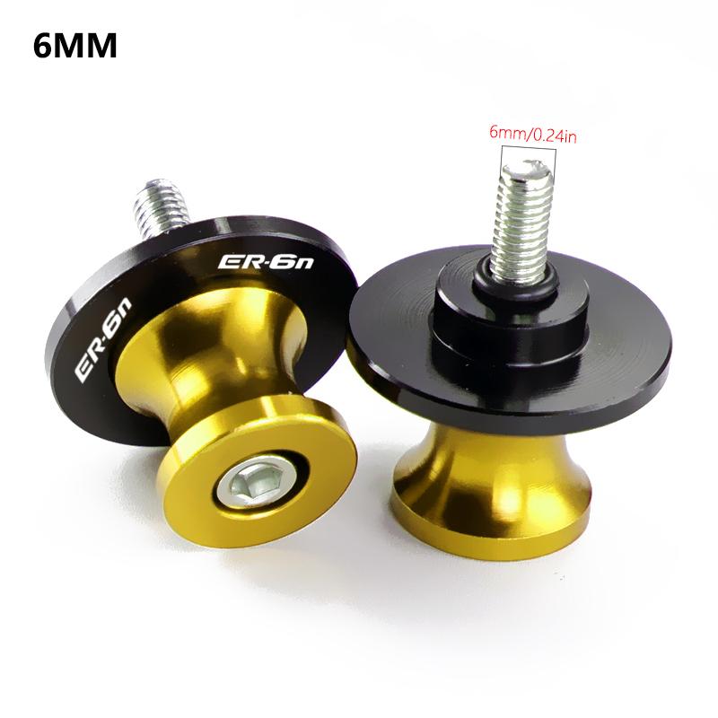 Für Kawasaki ER6N ER 6N ER-6N 2006-2016 2013 2014 2015 Motorradzubehör CNC M6/M8/M10 Schwingarmspulen Schieber Ständerschrauben