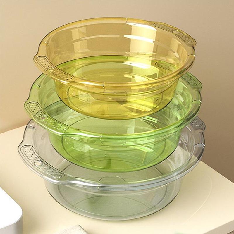 1Pcs Transparent Washbasin Dormitory Student Washbasin Portable Travel Plastic Basin Household Water Basin